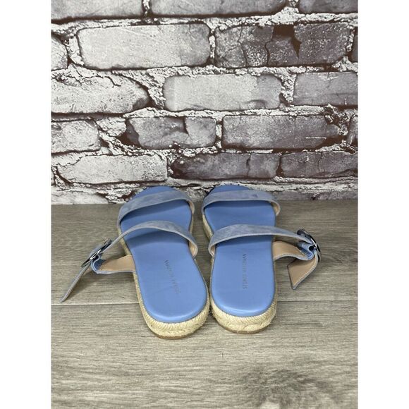 Stuart Weitzman Periwinkle Blue Suede Leather Espadrille Sandals Women Sz 6B US - Picture 6 of 16